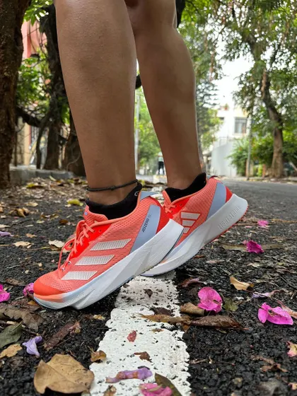 A close-up of the Adizero SL, a fantastic shoe for daily training. The right footwear is key to getting ready for any race, and this one is a staple in my rotation.