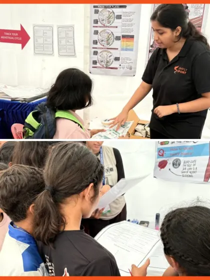 A young athlete participates in an interactive learning activity at our kiosk. We design our sessions to be engaging and fun, ensuring that the information is not only received but also retained.