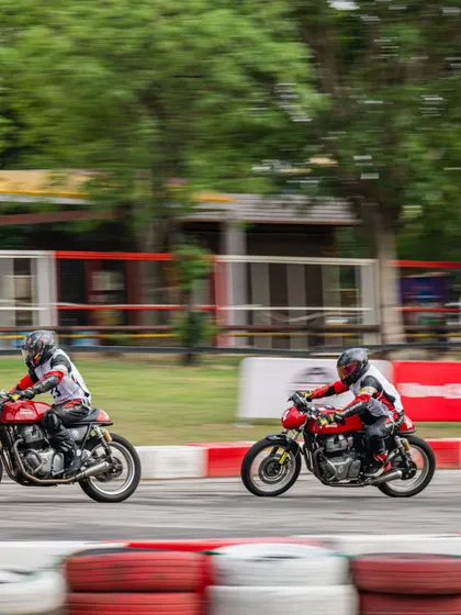 A motion-blur shot of a rider at the Delhi Zonal Selection.