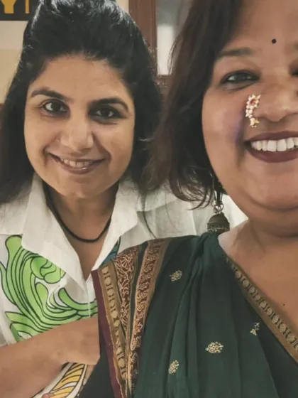 A happy selfie with a team member after a successful Kolhapuri Jevan pop-up at Folk in Kalaghoda. Teamwork makes the dream work.