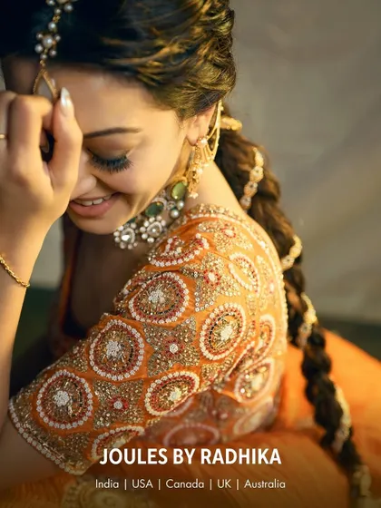 A candid, happy moment with Hansika Motwani during the shoot, her smile as bright as her jewelry.