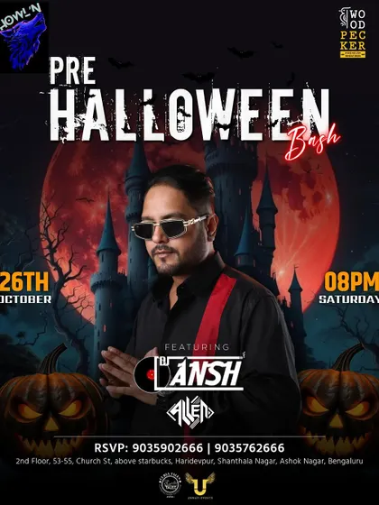 Another look at the spooky poster for the Pre-Halloween Bash. These themed nights are always a creative challenge and a lot of fun.