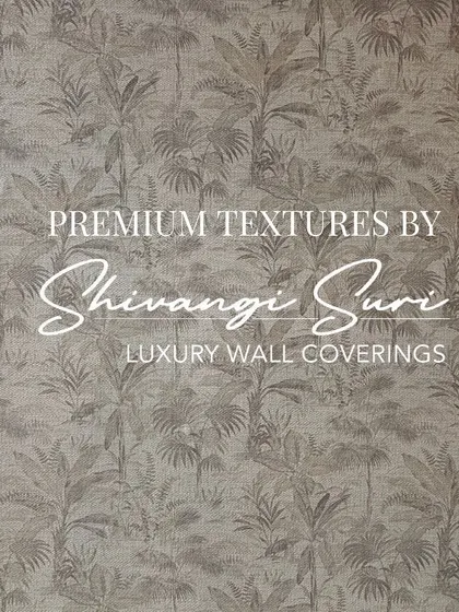 Premium textures by Shivangi Suri Luxury Wall Coverings. This image showcases a subtle, tone-on-tone botanical print that adds depth and sophistication to a wall, perfect for creating a serene and elegant space.