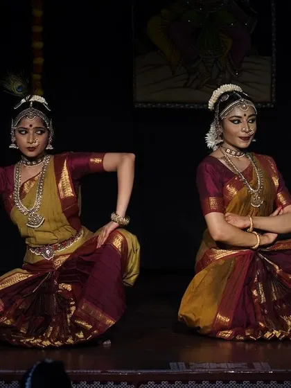 A moment of perfect synchronicity during a duet performance for World Dance Day. Dancing with a partner brings a unique dynamic of contrast and connection to the stage.