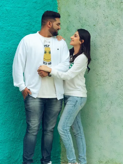 A sweet moment between the couple. The makeup is designed to last through a long day of shooting and look great in any lighting.