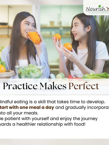 Practice makes perfect when it comes to mindful eating. Start with one meal a day and be patient with yourself. Gradually, you can incorporate it into all your meals and enjoy the journey.