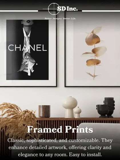 Framed prints are a classic and sophisticated way to enhance a room. They offer clarity and elegance, are highly customizable, and can be easily installed to complete your decor.