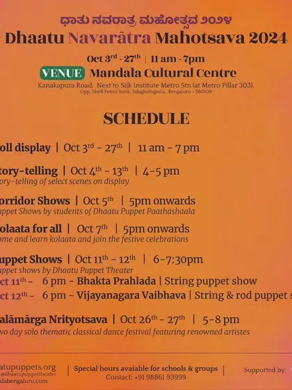The full schedule for the 2024 Navaratra Mahotsava.