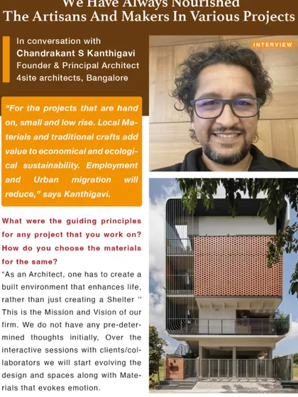 An interview feature in Authindia Magazine where I discuss my guiding principles, the importance of using local materials, and how we nurture traditional crafts in our projects.
