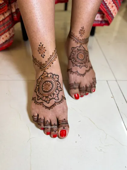 A cute and unique foot design for a client who requested something very simple. The mandala style is always a classic choice.