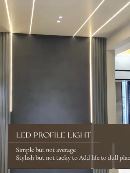 This image shows how I use LED profile lights to add life to dull places. The clean, linear light creates a stylish and minimalist effect.