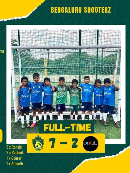 A massive 7-2 win for our U-9 team against Coolulu FA in the KSFA Youth Premier League, with the team showing complete dominance.