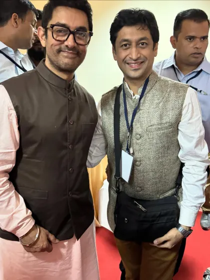 Posing with Aamir Khan. It was an honor to contribute our skills to his meaningful Paani Foundation initiative.