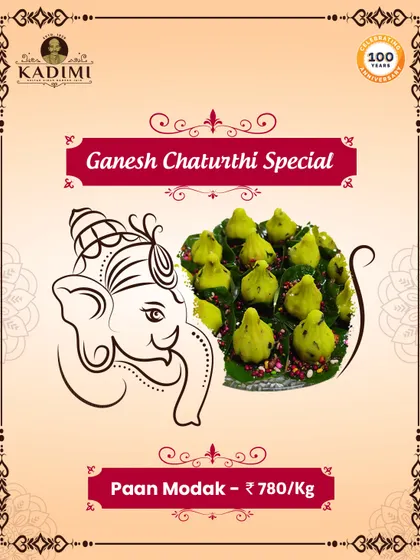 Our Paan Modak is a unique and royal offering for Ganesh Chaturthi, crafted with love and the refreshing flavour of paan.