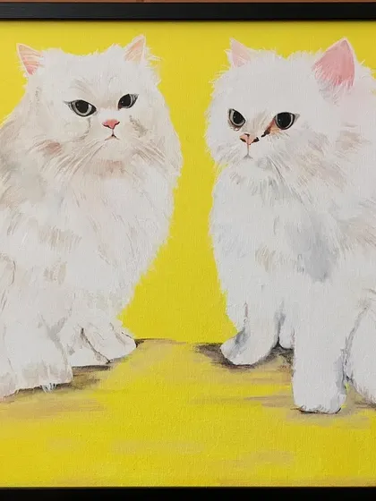 A throwback to this custom painting I did for a cat lover. It was so much fun capturing the fluffy texture and grumpy-cute expressions of these two Persian cats.