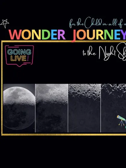 A graphic detailing the different phases of the moon that can be observed during our 'Wonder Journey' event.
