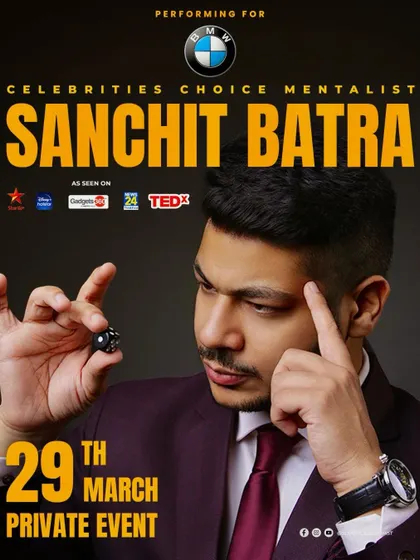 A promotional graphic for a private event with BMW in Gurugram, one of my many performances for luxury brands.