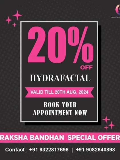 For Raksha Bandhan, I had a special offer of 20% off on HydraFacials. It is a perfect gift for a sister, giving her a luxurious and effective skin treatment.