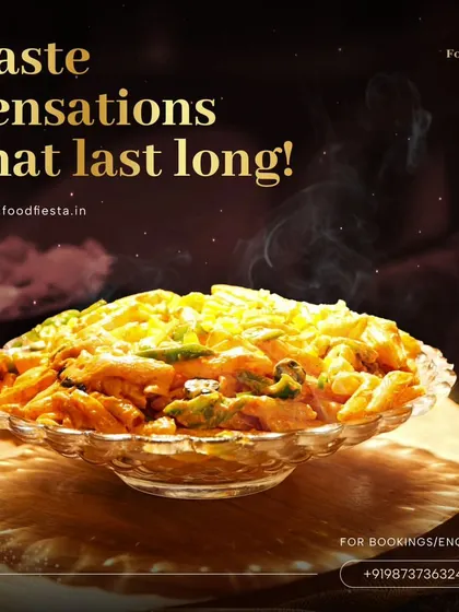 A generous bowl of creamy, cheesy pasta that promises a taste sensation that lasts. I believe in serving hearty portions of delicious food that leave your guests happy and satisfied.