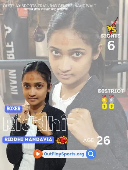 Riddhi Mandavia, a district gold medalist who is paving the way for women in boxing with her resilience and warrior mindset.