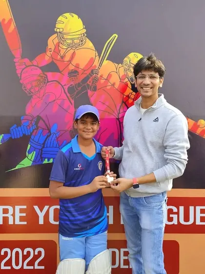 Aditya Balaine, recognized as the Best Batter, with his award. Scoring runs consistently is a habit we build.