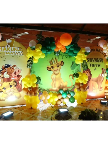Another shot of the Lion King decor, showing the vibrant colors and character backdrops.