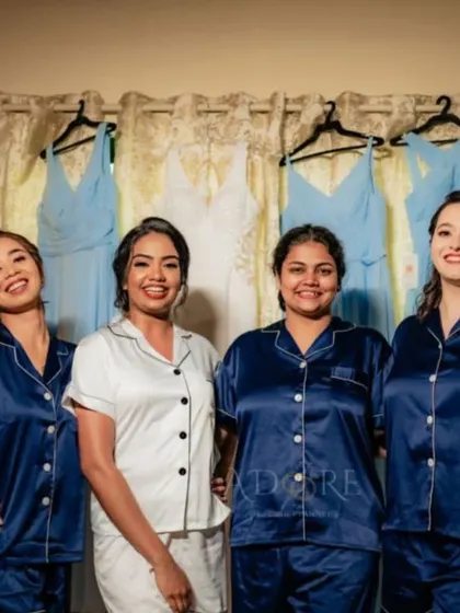 The bride and her bridesmaids sharing a laugh before the big day. We help coordinate these special moments that you'll cherish forever.