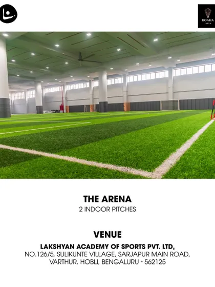 Another view of our two indoor 5-a-side football pitches, ready for action.