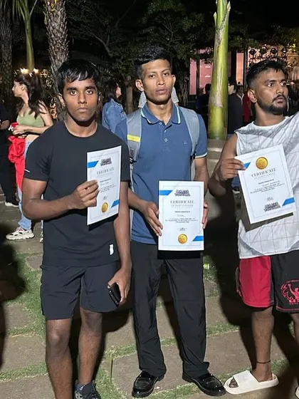 Our victorious fighters holding their certificates. Every competition is a step forward on the journey to becoming a champion.