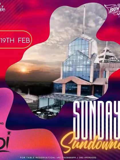 This poster for a "Sunday Sundowner" at Skye Lounge showcases my ability to curate the perfect vibe for a relaxed yet upbeat daytime event.