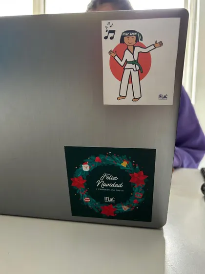 More of our creative stickers, from our IFLAC Ninja character to a festive "Feliz Navidad" greeting, making learning a part of everyday life.