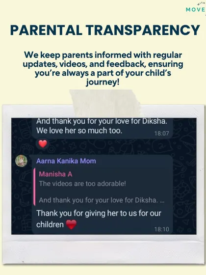 We believe in parental transparency, keeping you informed with regular updates, videos, and feedback on your child's journey.