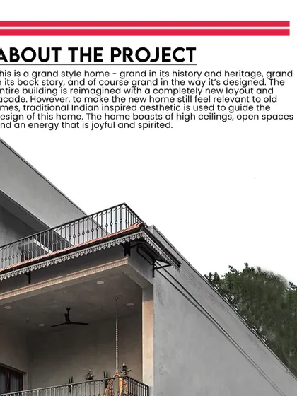 This feature describes Prangan as a grand style home in its history and heritage, where a traditional Indian aesthetic was used to guide the design.