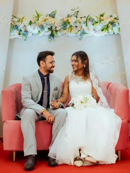Capturing the quiet joy of Hanish and Gloria after their beautiful Catholic wedding ceremony. My goal is to make every couple feel comfortable and cherished, no matter the setting.