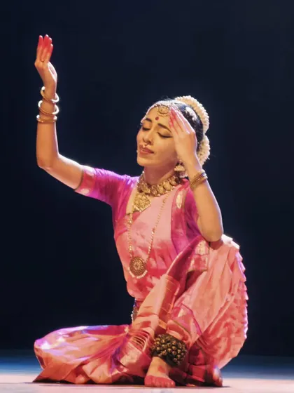 A moment of complete surrender, bowing down to the divine soul of Meerabai. Portraying such great devotees on stage is a humbling and deeply spiritual experience for me.