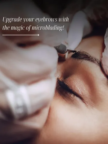 A close-up of a microblading procedure. I ensure the highest standards of hygiene and use expert techniques to create beautiful, semi-permanent brows.