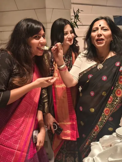 A candid moment of celebration after receiving the Lifetime Achievement award in New Delhi. These moments are made special by the people who support you.