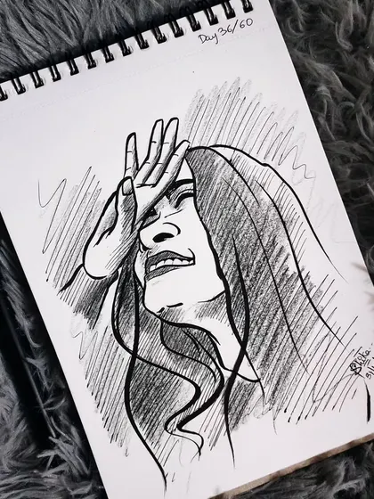 This caricature captures a very specific and funny expression. It's always fun to draw moments of real, candid emotion.