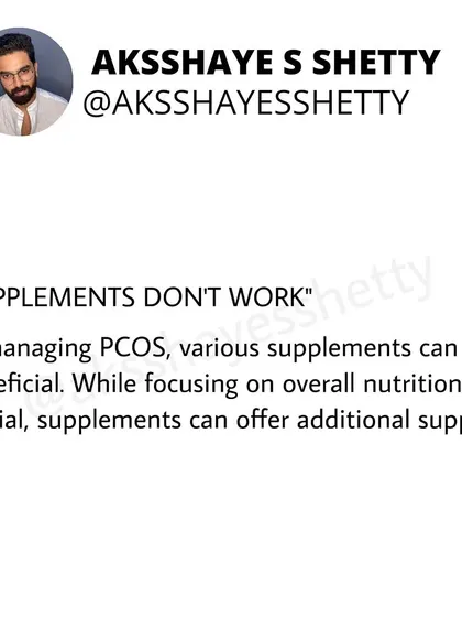 Myth: "Supplements don't work for PCOS." Fact: While overall nutrition is the foundation, certain supplements can offer crucial additional support for managing symptoms like insulin resistance and hormonal imbalance.