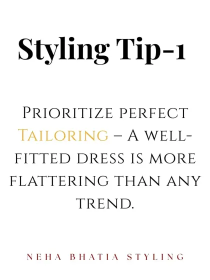 Styling Tip 1: Prioritize perfect tailoring. A well-fitted dress is always more flattering than any trend. This is the foundation of a great bridal look.