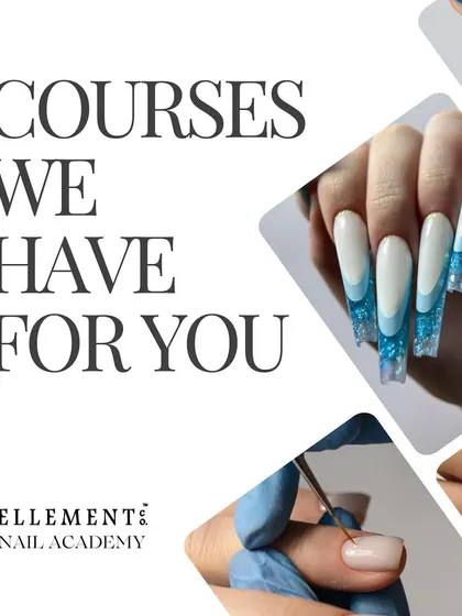 An overview of the different courses we have for you, showcasing the beautiful nail art you can learn to create.