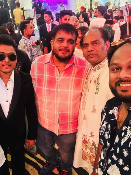 A selfie with friends and fellow musicians at a wedding event. The best part of this job is the people I get to work with.