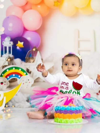 This little one is "one in a melon." We can customize themes to include fun phrases and props that match your vision.