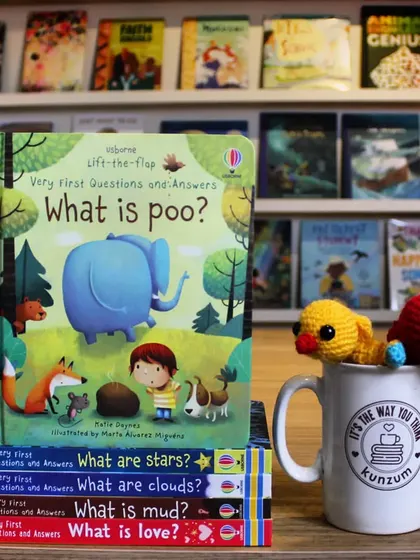 The 'Very First Questions and Answers' series is perfect for curious little minds. Lift the flaps to find simple answers to questions like "What is poo?".