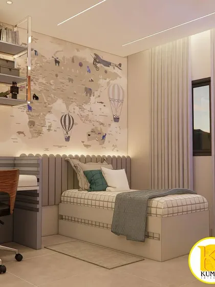 Another angle of the room, highlighting the clean lines and functional layout.
