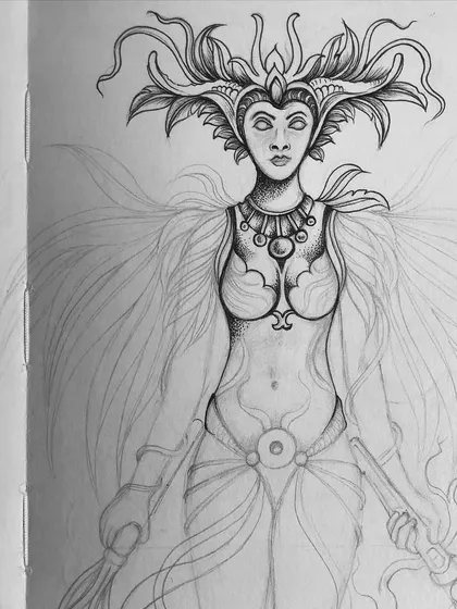 A duplicate of an alternate progress shot of "Tara."