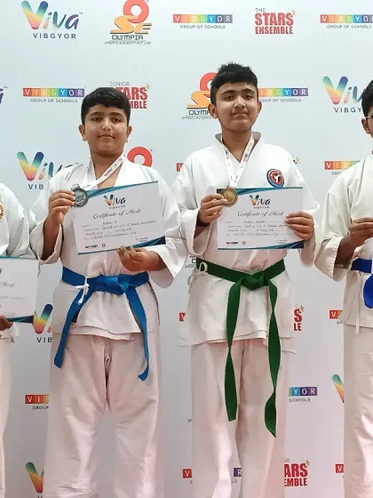 Another set of winners from the highly competitive Interschool Championship. Their success is a direct result of their consistent training and discipline.