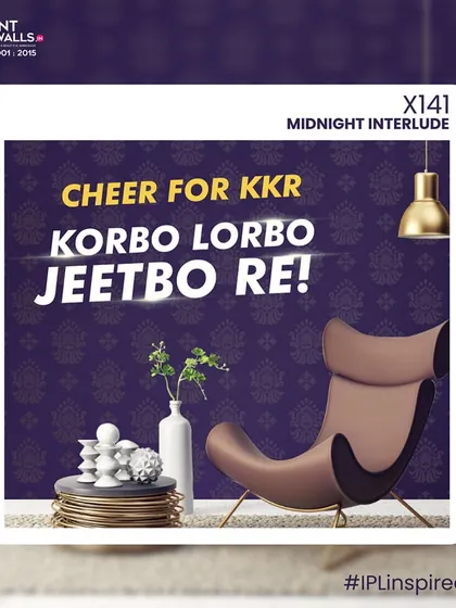 Korbo, Lorbo, Jeetbo Re! Double your game experience with an IPL-inspired wall for KKR. I can make your home the ultimate fan zone and bring the thrill of the stadium to you.