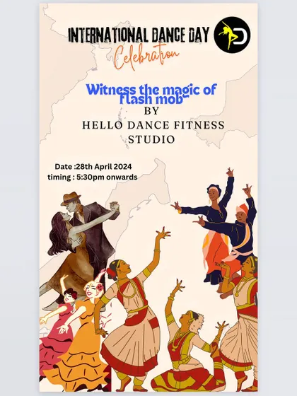 Our poster for the International Dance Day flash mob celebration. We invite everyone to join us for these special events and witness the magic of dance.