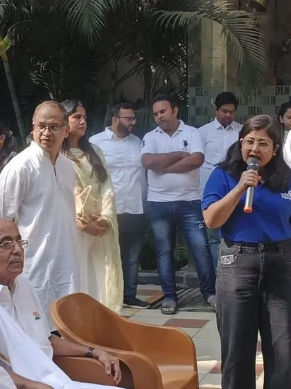 Our co-founder addressing the residents of Kesley housing society in Mumbai during their Republic Day solar inauguration.